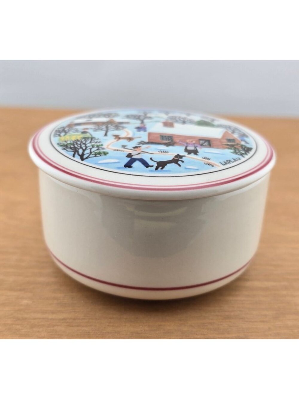 Villeroy & Boch Naif Winter Scene Porcelain Trinket Box Made Manpower Services - Picture 2 of 7
